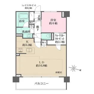 ザ・パークハウス横浜港南台【5階】の間取り
