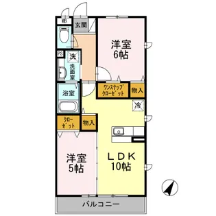 ウェスト・アンソレイユ【3階】の間取り