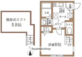 ハーミットクラブハウスALESIA大和【2階】の間取り