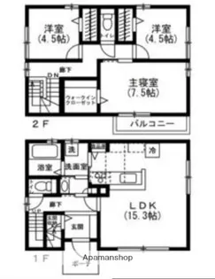 神奈川県横浜市保土ケ谷区東川島町【一戸建】の間取り