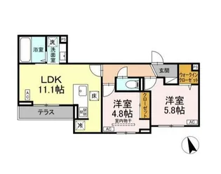 シェーンブルーメ横浜【1階】の間取り