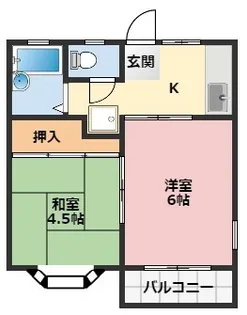 KTハイツ東逗子【2階】の間取り