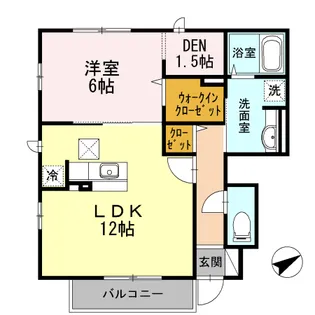 セジュール上矢部【1階】の間取り