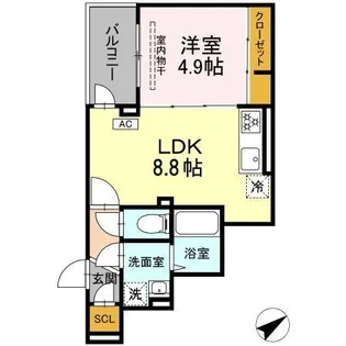 D’TRIBUTE西谷【2階】の間取り
