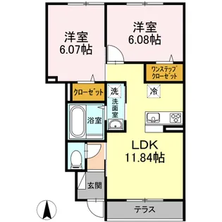 クレアージュ【1階】の間取り