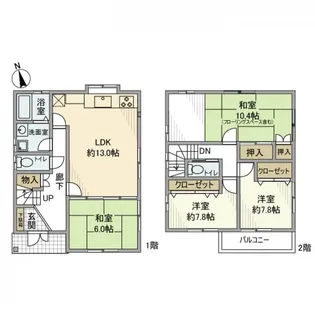 神奈川県横浜市保土ケ谷区峰岡町1丁目【一戸建】の間取り