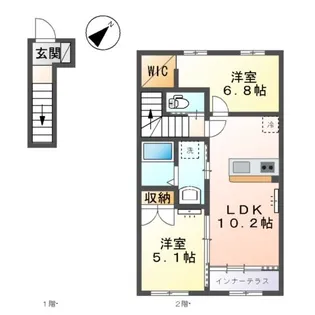 2LDKの間取り画像