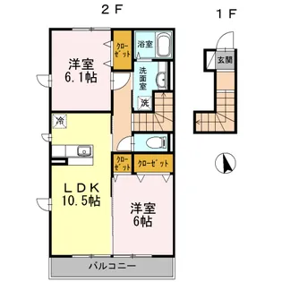 ラッキーベル C【2階】の間取り