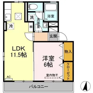 サニーコートA【1階】の間取り