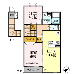 コンフォートレジデンス上大岡IX A棟【2階】の間取り