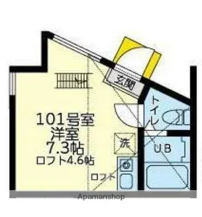 ユナイト横浜カッシーナ【1階】の間取り