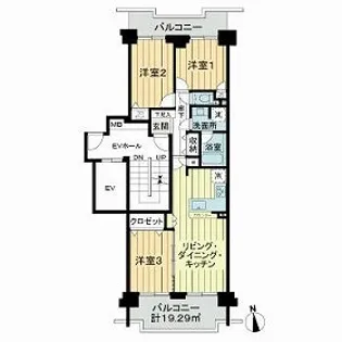 サン・ステージ緑園都市東の街7番館【13階】の間取り