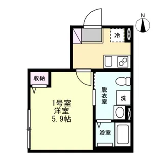 ベイルームグレイス本厚木【1階】の間取り