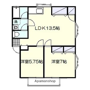 ハイツシャローム【2階】の間取り