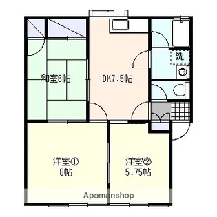 ハイツシャローム【1階】の間取り