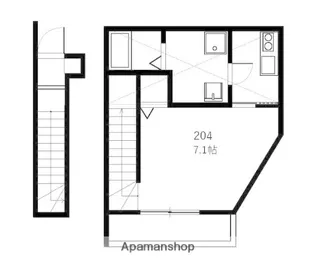 サンティエグラン横浜白楽【2階】の間取り