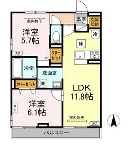 マリンヴィラージュ【1階】の間取り