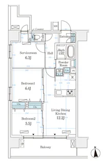 ハビテ本厚木【13階】の間取り