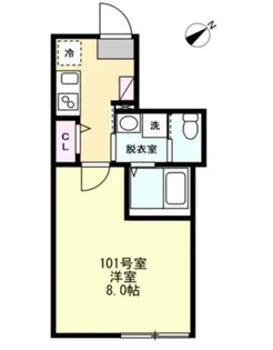 ベイルーム長津田フロント【1階】の間取り