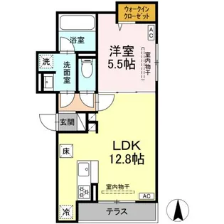 ブリューエン河原口【1階】の間取り