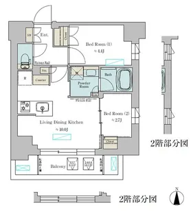 BRILLIA IST 武蔵小杉【2階】の間取り