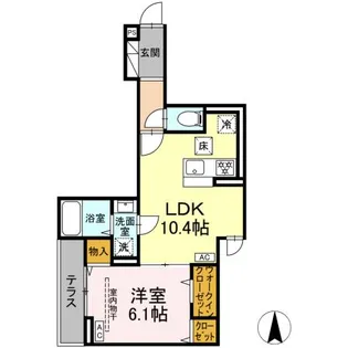 D PAINA 中野島II【1階】の間取り
