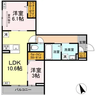 D PAINA 菅北浦【2階】の間取り