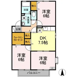 グランドスクエア B【2階】の間取り
