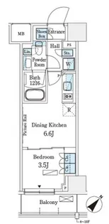 パークアクシス横浜伊勢佐木町通り【10階】の間取り
