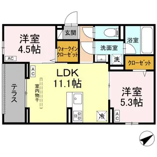 アルスフィルド相模原【1階】の間取り