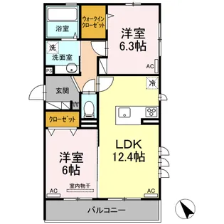 ヴィラージュたまプラーザ 桜【3階】の間取り