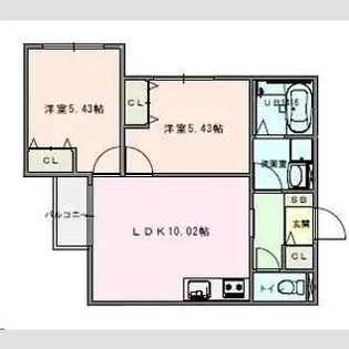 SACRAMENT ZUSHI【2階】の間取り