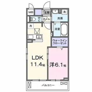 メゾン・ド・フロレゾン【1階】の間取り