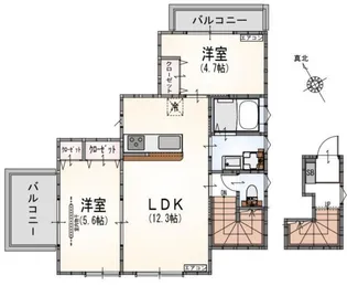 サンライズ登戸I【3階】の間取り