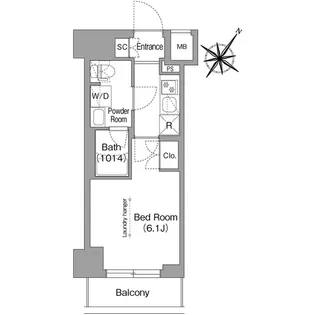 コンフォリア・リヴ横浜阪東橋【10階】の間取り