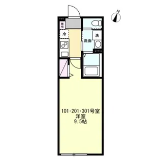 ベイルームMYNA【2階】の間取り