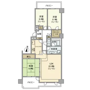 セソール川崎京町ハイライズフォースピア【14階】の間取り