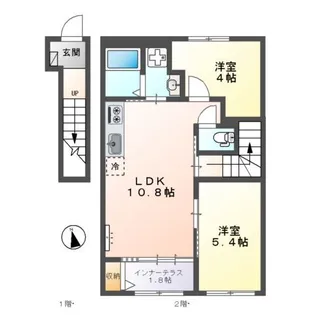 ヌーヴェルテールA【2階】の間取り