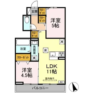 エクラン ウルー湘南N【1階】の間取り