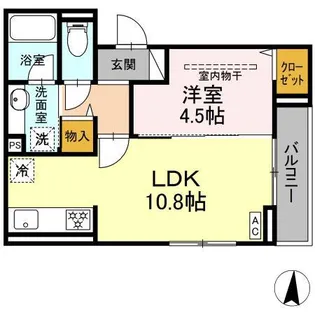 D PAINA 登戸III【3階】の間取り