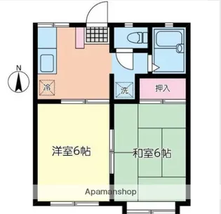 アパルタメント汐入【2階】の間取り