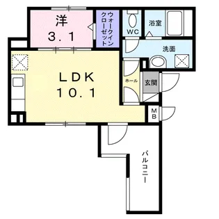 カーサ アヴァンツァーレ【2階】の間取り
