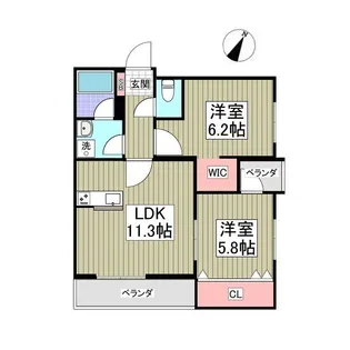 レジデンス湘南【3階】の間取り