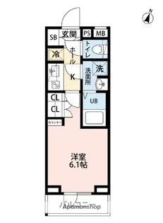 SQUARE CITY NOBORITO【1階】の間取り