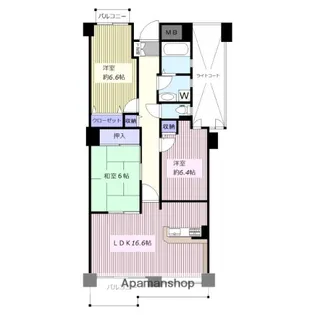 新ゆりグリーンタウン楓街区 2号棟【6階】の間取り