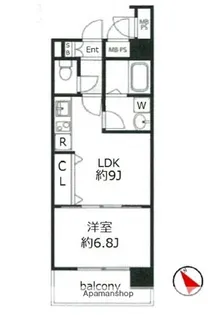 ヴィータローザ横浜吉野町【9階】の間取り