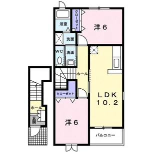 2LDKの間取り画像