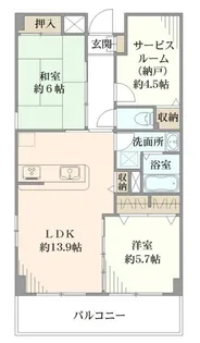 フローラ新横浜【1階】の間取り