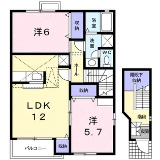 グレイスタウンD【2階】の間取り