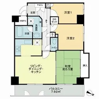 ベイシティコート横浜【8階】の間取り